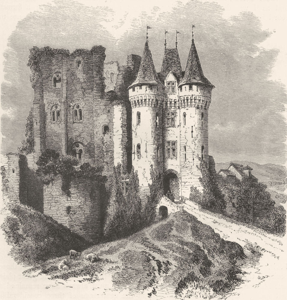 EURE-LOIR. Chateau of Nogent-Rotrou, House sully c1878 old antique print